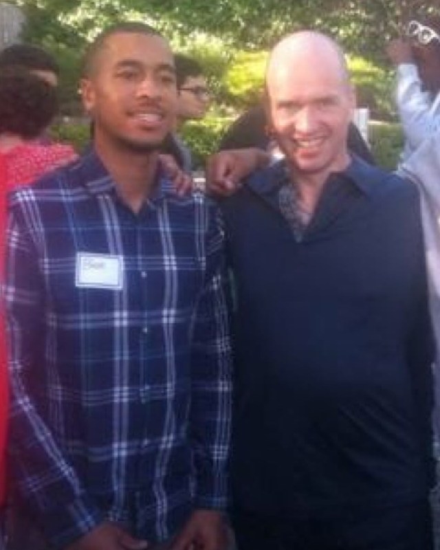 Ben Harvey, left, with investor Ben Horowitz at a Code2040 gathering in Silicon Valley